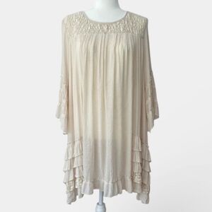 PAISLEY VINE EUC Bohemian Ivory Lace Flowy Romantic Dress